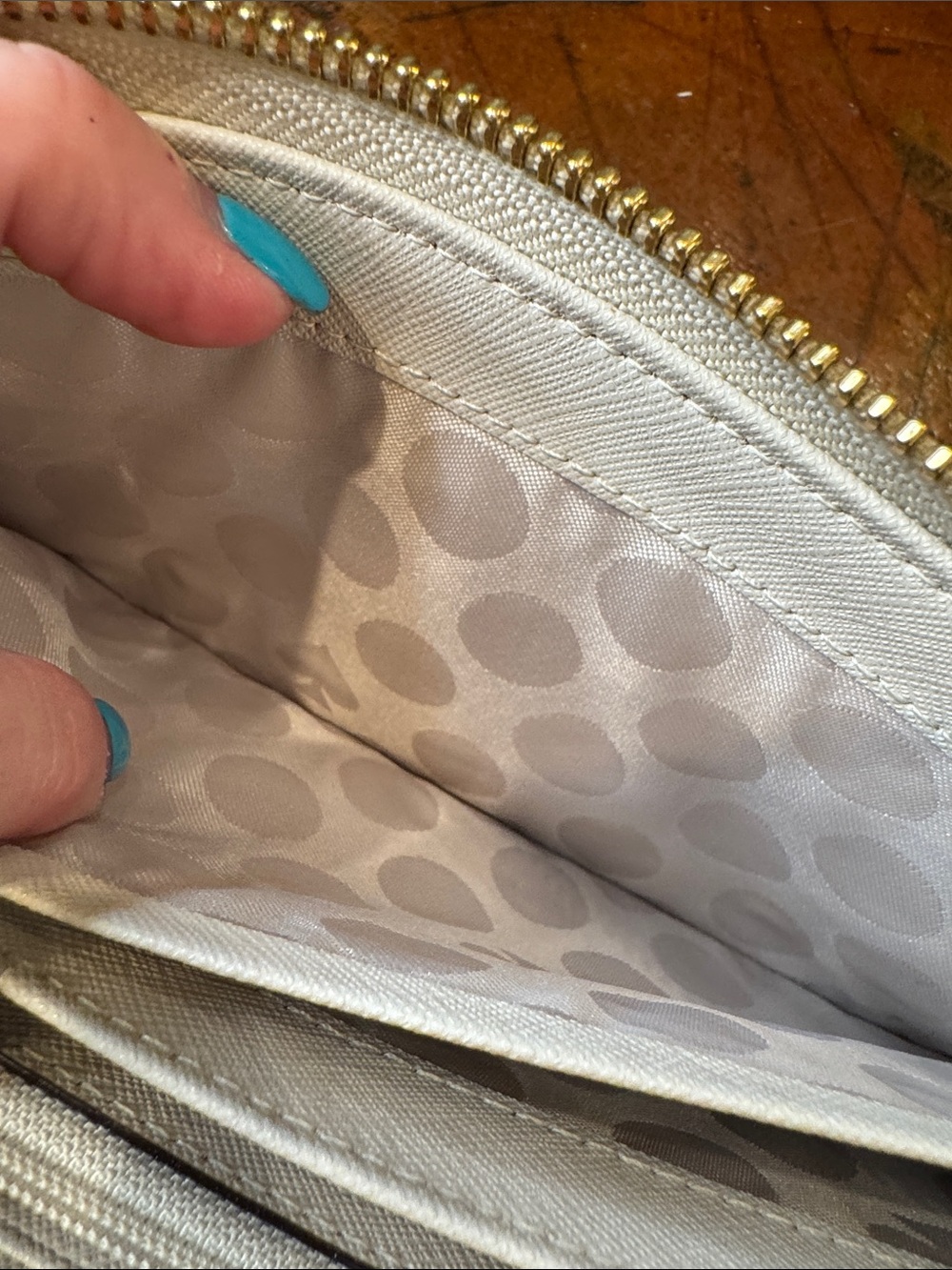 kate spade Neutral and Lemon Colorblock Zip Wallet with Gold Accent - Picture 7 of 13